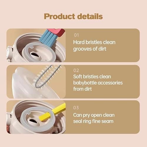 3 in 1 Cup Lid Gap Cleaning Brush, Multifunctional Bottle Brush, Cup Lid Gap Cleaner, Home Kitchen Crevice Cleaning Brush Tools (Green) thumbnail 4
