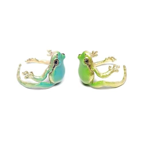 Vintage Punk Animal Jewelry Gift - Delicate Tree Frog Ring, Open Frog Shaped, Adjustable - Image 1