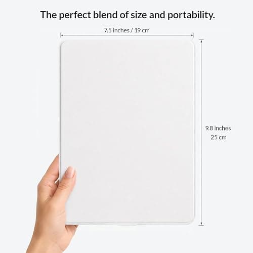 HUGOAI Travel Makeup Mirror with Lights, Soft-Grain White, 11.9" | CRI 97+ natural sunlight-like lighting, 100 LEDs, 2000mAh battery, 3 color temperatures, Stepless dimming, Auto on/off cover thumbnail 2