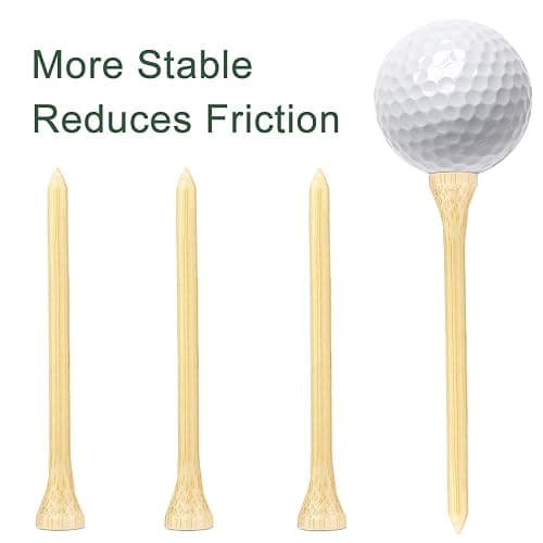JYWYBF 110 Pcs Bamboo Golf Tees 3 1/4 Inch, Friendly Biodegradable, Long and Tall Golf tees, More Durable and Stable, Ideal for Beginner thumbnail 3