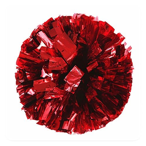 PUZINE 2pack/4pack 13" Cheerleading Metallic Foil & Plastic Ring Pom Poms Cheerleading Poms 100g - Image 1