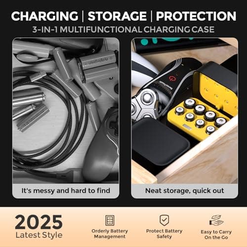 imuto Rechargeable 4 AAA and 4 AA Batteries Lithium with Charger,8 Pack 1.5 V Triple A Double A Batteries Rechargeable, Long Lasting Lithium Battery with Integrated Charging Storage Box(4AAA+4AA) thumbnail 5