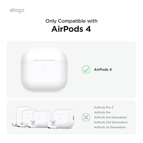 elago Cassette Tape Case Compatible with AirPods 4 Case - Carabiner Included, Supports Wireless Charging, Shock Resistant, Full Protection, Headphone Accessories, for Men, for Women thumbnail 2