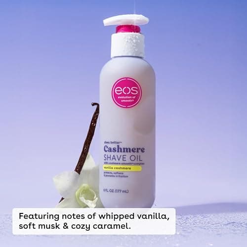 eos Cashmere Shave Oil, Vanilla Cashmere, Soothing Moisturizing, Prevents Irritation and Razor Burn, Bikini Area-Approved, Body Care, 6 fl oz thumbnail 2