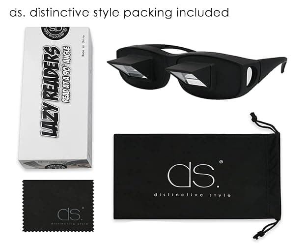 DS. DISTINCTIVE STYLE Lazy Readers Glasses Prism Glasses Lying Down Bed Horizontal Watching TV Reading Spectacles Horizontal Glasses - Black thumbnail 9
