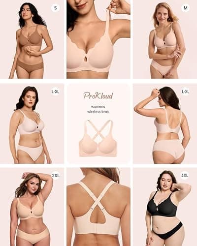 ProKloud Wireless Bras for Women Wave Push Up No Underwire Bralettes Seamless Full Coverage Support Lift Everyday Bra thumbnail 5