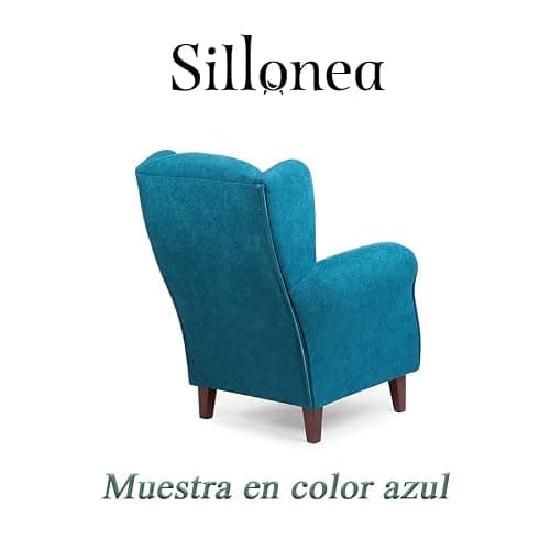 Sillonea - Poltrona Paraorecchie Roma: Poltrona ergonomica rivestita in tessuto antimacchia, ideale per la lettura e il relax in salotto - Misure 100 x 74 x 77 cm thumbnail 6