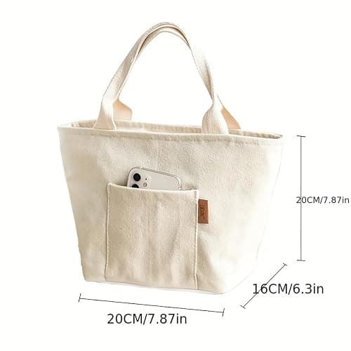 Women Lunch Tote, Reusable Lunch Bag for Men Adult Work School Travel, Reusable Leakproof Tote, Insulated Lunch Bag (1pcs Beige) thumbnail 2