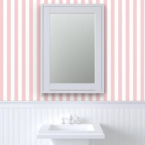 Peel & Stick Wallpaper 3ft x 2ft - Bold Stripe Dogwood Vertical Stripes Pink White Geometric Custom Removable Wallpaper by Spoonflower thumbnail 9