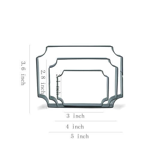 Keewah Rectangle Plaque Cookie Cutter Set - 5”,4”,3” - 3 Piece - Stainless Steel thumbnail 2