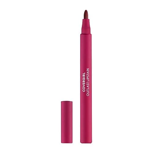 Covergirl Outlast Lipstain, 50 Heat Wave, Smooth Application, Precise Pen-Like Tip, Transfer-Proof, Satin Stained Finish, Vegan Formula, 0.06oz - Image 1