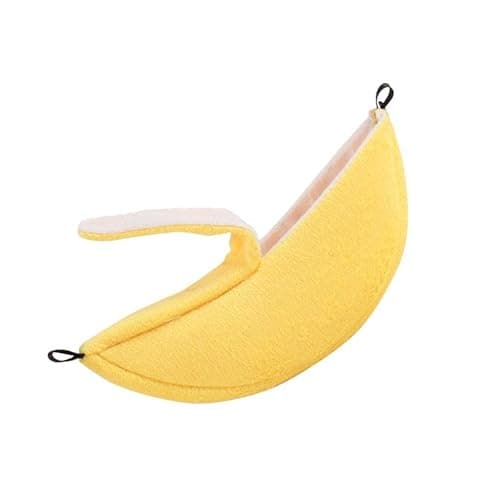 ISMARTEN Banana Bed House, Hammock for Small Animal, Warm Bed House, Cage Nest for Sugar Glider Hamster Small Bird Pet (Banana) thumbnail 4