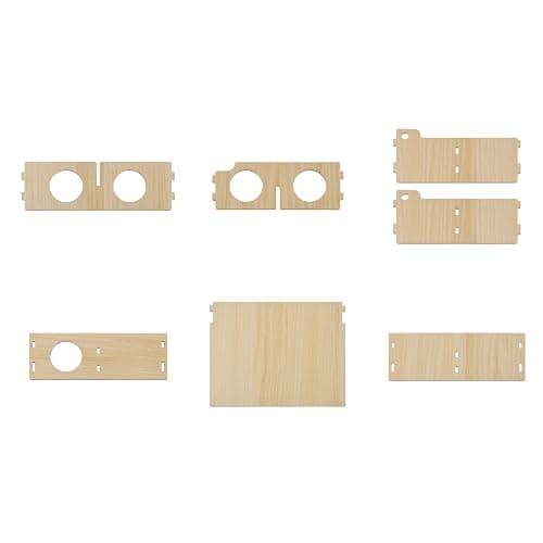 Multi-Chamber Wooden Hamster Hideout & Tunnel - Durable, Ventilated Natural Wood Cage Accessories for Dwarf, Syrian Hamsters and Small Pets thumbnail 4