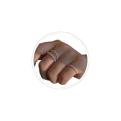 ONBRIG Vintage Pearl Rings - Cute & Dainty Stackable Minimalistic Jewelry for Women - Image 1