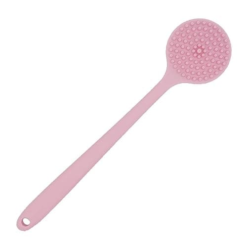 DNC Soft Silicone Back Scrubber Shower Bath Body Brush with Long Handle (Pink) thumbnail 7