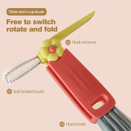 3 in 1 Cup Lid Gap Cleaning Brush, Multifunctional Bottle Brush, Cup Lid Gap Cleaner, Home Kitchen Crevice Cleaning Brush Tools (Green) thumbnail 5