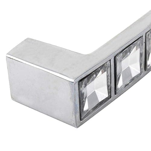 abcGoodefg Modern Decorated Crystal Glass Rhinestone Cabinet Handle Pulls Knobs, 5.3" Length (5" Hole Centers), Clear Silver, Zinc Alloy, 5-Pack thumbnail 5