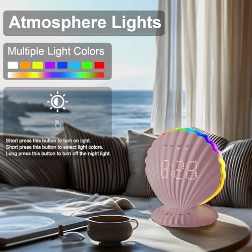 CHOUYONL Alarm Clock for Heavy Sleepers,Bluetooth Speaker with LED Light thumbnail 8