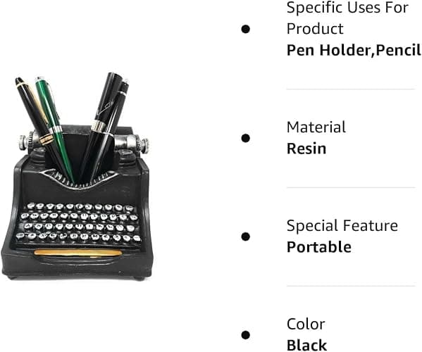 Retro/Shabby Chic/Vintage Typewriter Pencil Holder for Desk/Desk Organizer for Writer's Desk- Nostalgic Gift for Writers/Gift for Vintage Lovers/Gift for Typewriter Lovers thumbnail 5