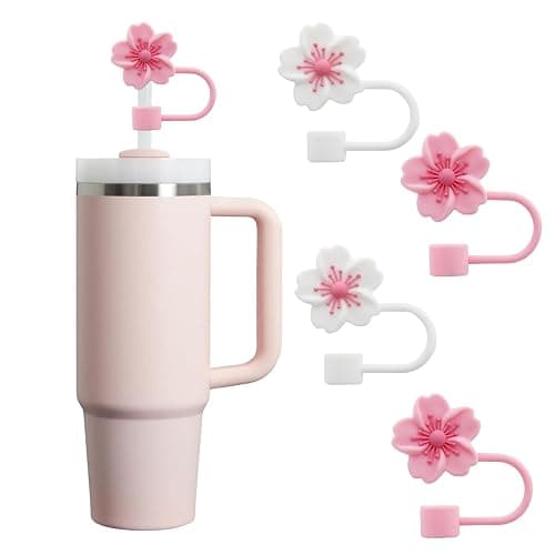 cherry blossom tumbler straw covers (pink) - Image 1