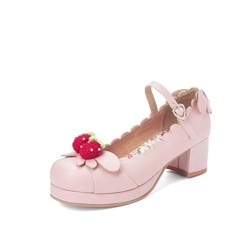 Elyffany Women's Cute Lolita Cosplay Shoes Mid Chunky Heel Mary Jane Pumps thumbnail 4