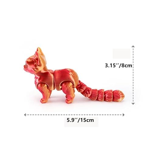 QINGMIAO 3D Printed Cat, Articulated Black Cat Toys for Adult, 3D Print Animals Fidget Toys Decor for Stress Relief, 3D Printing Action Figure Toys for Age15+(Light Purple) thumbnail 2