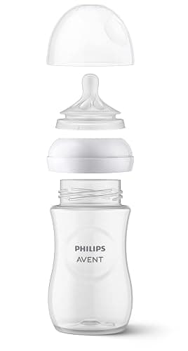 Philips Avent Natural Baby Bottles with Natural Response Nipples (Medium Flow, Flow 3), 9oz, 3-pack, SCY903/03 - Clear - 9oz - 3-pack - Image 1