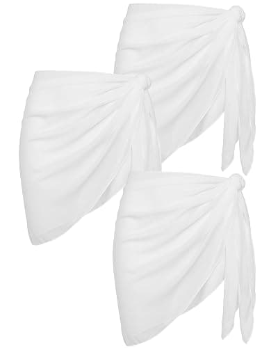 Argstar 3 Pieces Women's Beach Sarong Cover Up Wraps, Bathing Suit Short Skirt Sheer Bikini Swimsuit Coverups for Swimwear - Image 1