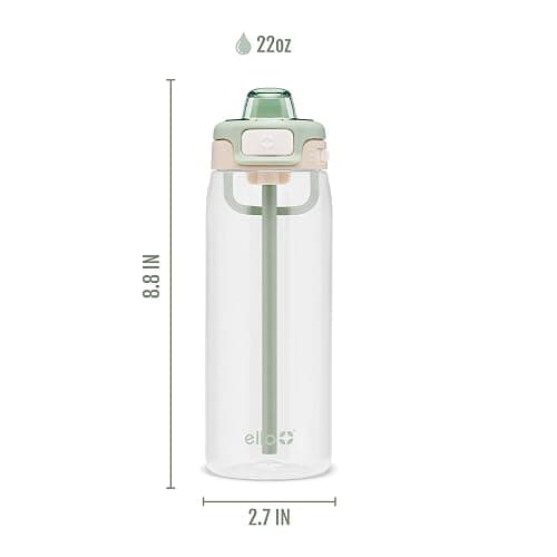 Ello Pop & Fill 22oz Tritan Plastic Water Bottle with Quick Fill Technology | Clear Water Bottle for School, College, Travel | Leakproof Locking Lid, Straw and Chug, Reusable, BPA-Free | Pistachio thumbnail 3