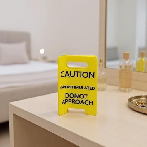Overstimulated Caution Sign Hair Claw Clip,Yellow Caution Hair Clip,Do Not Approach Sign Hair Claws Hair Clips,Funny Gag Gift for Women and Coworkers thumbnail 7