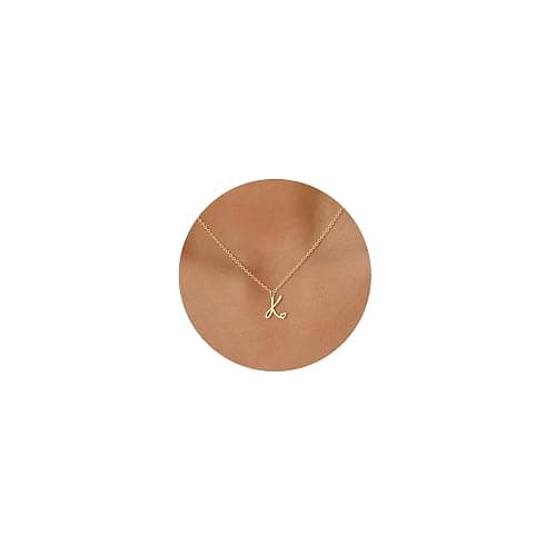 Tewiky Initial Necklace for Women-14k Gold Plated Dainty Letter Necklaces Trendy Cute Custom Personalized Monogram - Image 1