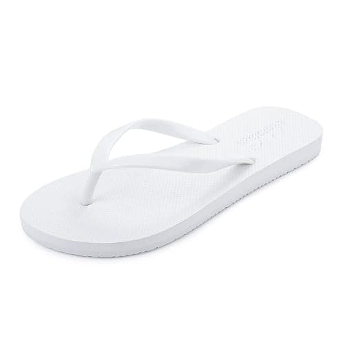 shevalues Slim Flip Flops for Women Beach Rubber Shower Shoes Basic Thong Sandals - Image 1