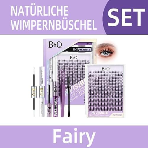 B&Q Lashes Extension Set 144PCS Unsichtbares Band Lash Clusters 8-16MIX Unsichtbare Wimpern Extensions Set 7 tage halt Fairy Style D curl Lazy Girl Wimpern Set(Fairy 8-16mix) thumbnail 8