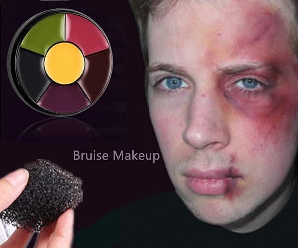 Mysense 6 Color Bruise Wheel Special Effects SFX Zombie Makeup Kit Halloween Professional Non Toxic Face Body Paint Oil Sfx Makeup Set with Sponge thumbnail 5