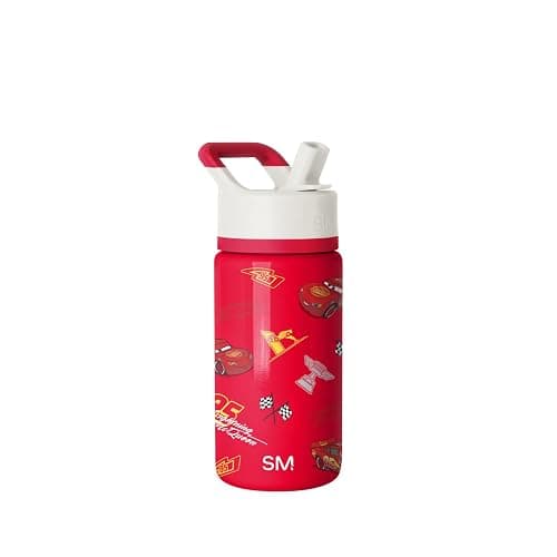 Simple Modern Disney Pixar Lightning McQueen Kids Water Bottle with Straw Lid | Reusable Insulated Stainless Steel Cup for Boys, Girls, School | Summit Collection | 14oz, Cars Lightening Speed - Image 1