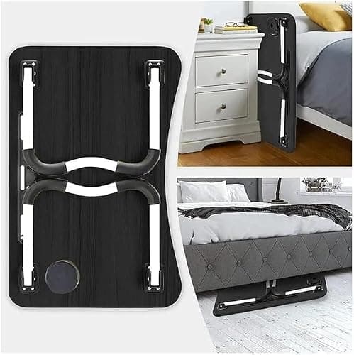 Laptoptisch, Betttablett, Laptop Betttisch Klappbar Tragbar, Lesetisch, Frühstücksbrett, NotebookTisch, Getränkehalter, Büchertablett, für Wohnzimmer Büro und Unterwegs Sofa Boden|60 x 40 cm, Schwarz thumbnail 8