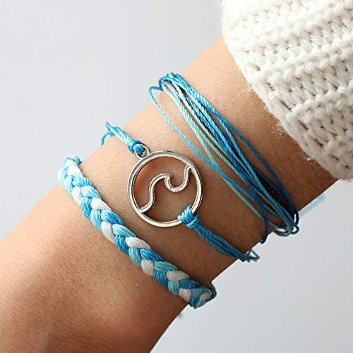 Softones VSCO String Wave Bracelets for Women Handmade Colorful Waterproof Adjustable Braided Beach Bracelet Set for Women thumbnail 6