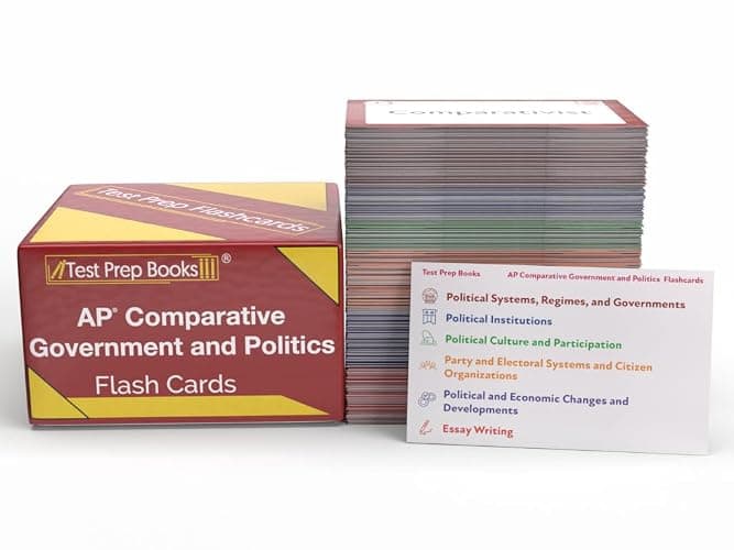 AP Comparative Government and Politics Study Cards 2026-2027: Review and Practice Test Questions for the AP Comp Gov Exam [Full Color Cards] - Image 1