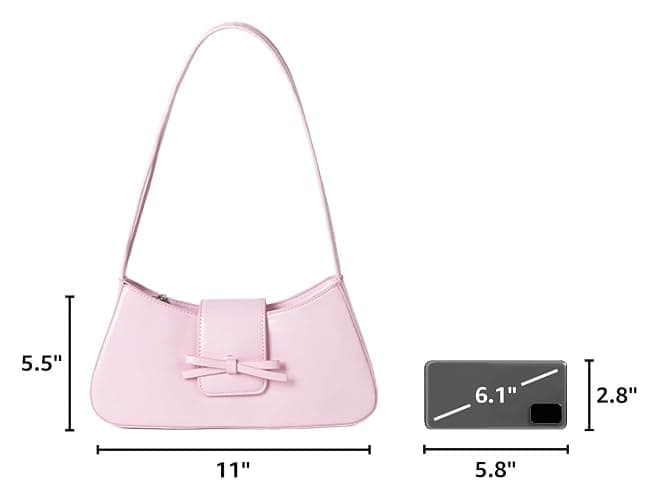 KAMEILONG Trendy Red Shoulder Bag for Women Patent Leather Hobo Handbags Y2K Purses Clutch Bag Cute Bow Purse thumbnail 3