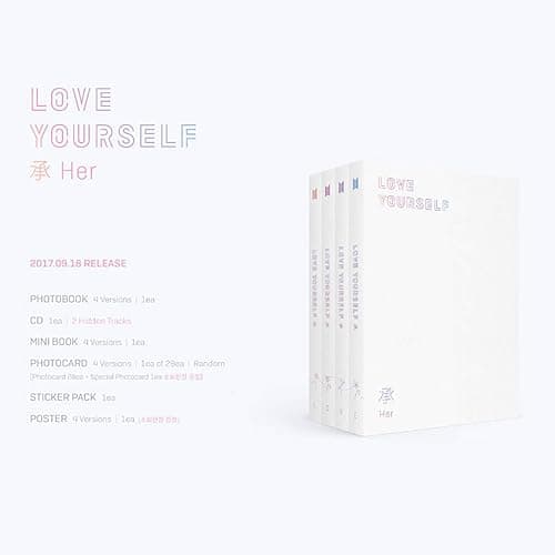 LOVE YOURSELF 轉 HER [ L ver. ] - BTS 5th Mini Album CD + Photobook + Mini Book + Photocard + Sticker Pack + FREE GIFT / K-POP Sealed thumbnail 2