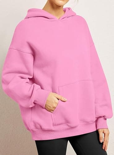 Women's Long Sleeve Oversized Pullover Solid Color Hoodie Fall Winter Sweatshirt with Pocket thumbnail 2