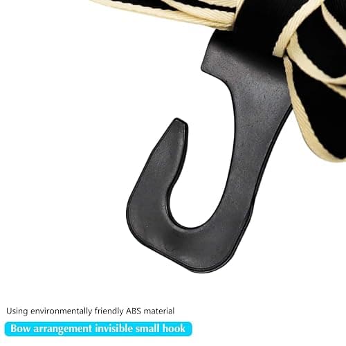 Mandark 2PCS Car Seat Headrest Hooks, Cute Bow Vehicle Hooks for Purses and Bags, Automotive Purse Hook Hanger Interior Decoration Accessories, Universal for SUV, Sedan, Truck (Black Line) thumbnail 4