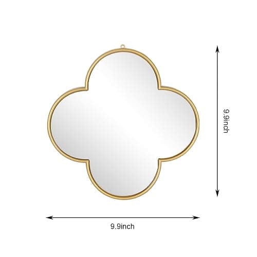 DECANIT Gold Wall Mirrors Set of 3 - Vintage Quatrefoil Decorative Hanging Mirrors for Living Room, Bedroom & Entryway - Antique Brass Scalloped Accent Mirror for Modern Farmhouse & Boho Wall Decor thumbnail 3