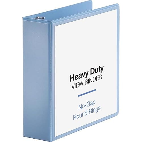 Sparco Premium Round Ring View Binder - 3" Binder Capacity - Letter - 8 1/2" x 11" Sheet Size - 3 x Round Ring Fastener(s) - 2 Internal Pocket(s) - Polypropylene - Light Blue - 1 Each - Image 1