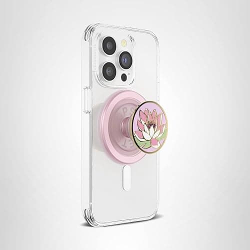 PopSockets Phone Grip for MagSafe with Kickstand, Magnetic Stand, Swappable Top, Secure Hold for iPhone MagSafe Cases, Phone & Tablet Grip - Enamel Water Lily thumbnail 7