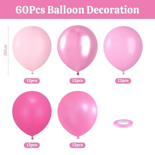 60 Stück Luftballons Rosa, Helium Ballons Matt Metallic Rosa, 12 Zoll Hellrosa Babyrosa Latex Ballons fur Mädchen Frauen Geburtstag Hochzeit JGA Brautparty Baby Shower Party thumbnail 3