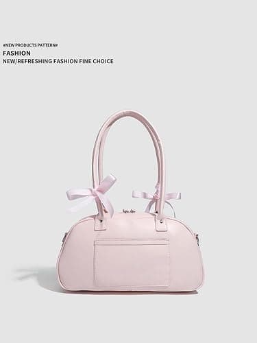 KeAiDMon Japanese Lolita Cute Girl Handbag JK Uniform Shoulder Bag PU Anime Ribbon Bowknot Transparent Doll Bag thumbnail 3
