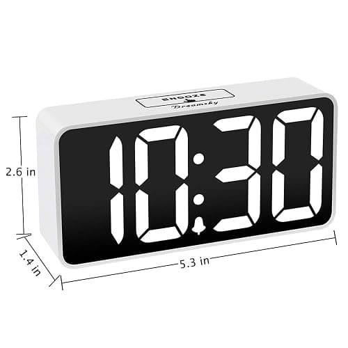 DreamSky Small Digital Alarm Clock for Bedroom, Large Big Numbers Display with Brightness Dimmer, Electric Bedside Desk Clock with USB Charging Port, Adjustable Alarm Volume, USB-C Adapter Powered thumbnail 3