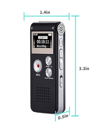 Digital Voice Recorder 16GB Voice Recorder with Playback for Lectures - USB Rechargeable Dictaphone Upgraded Small Tape Recorder Device thumbnail 8
