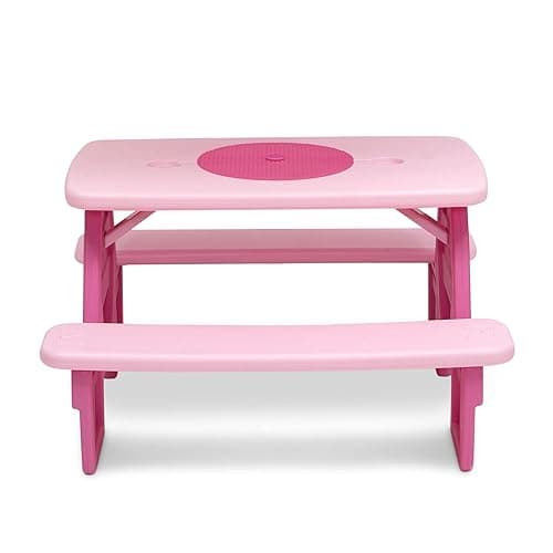 Delta Children Disney Minnie Mouse 4 Seat Activity Picnic Table with Lego Compatible Tabletop - Minnie Mouse thumbnail 11